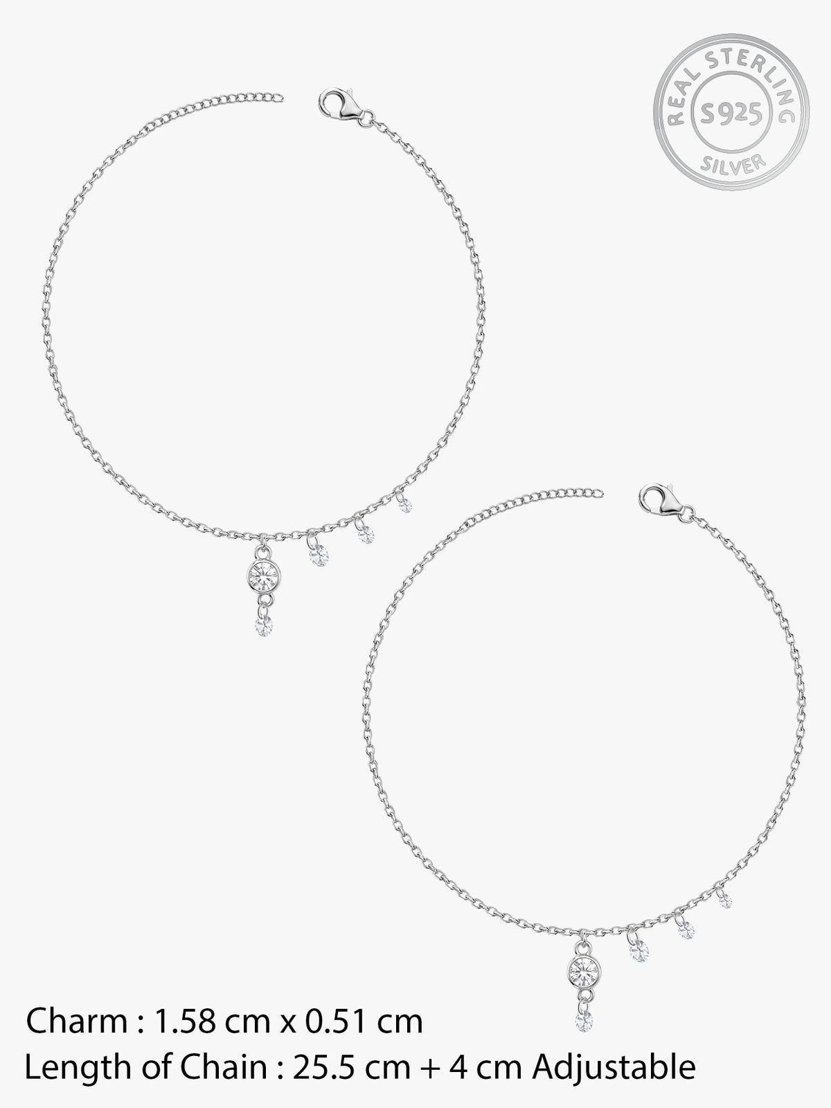 Silver Twinkle Trail Anklet