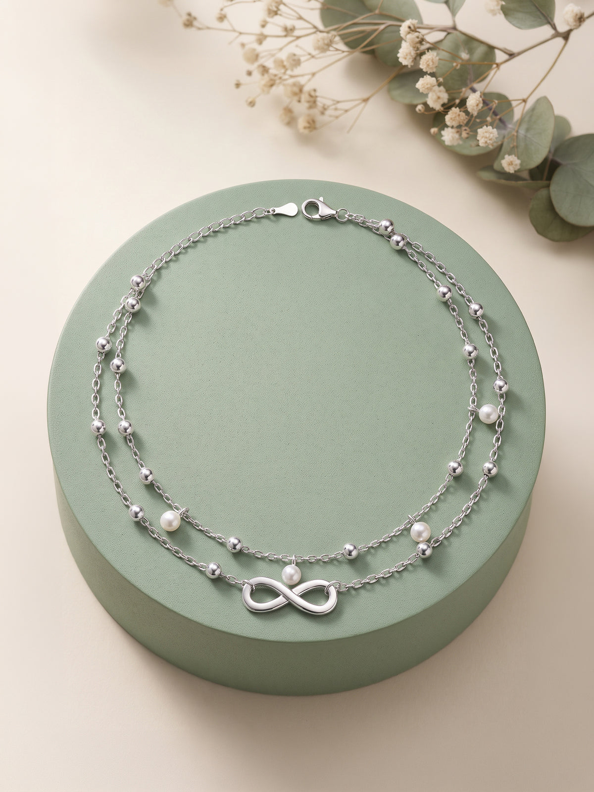Silver Infinity Anklet
