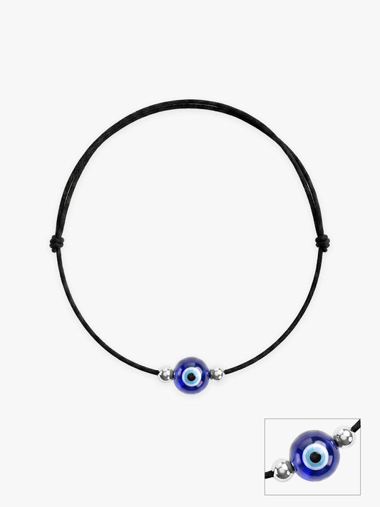 Silver Evil Eye Anklet