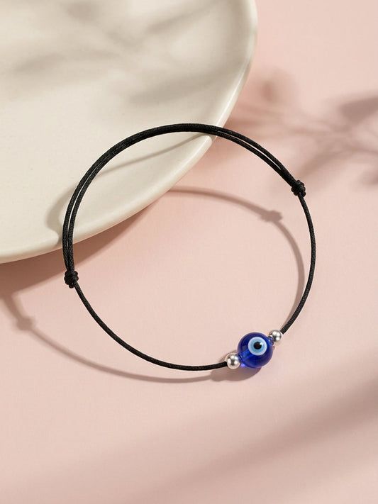 Silver Evil Eye Anklet