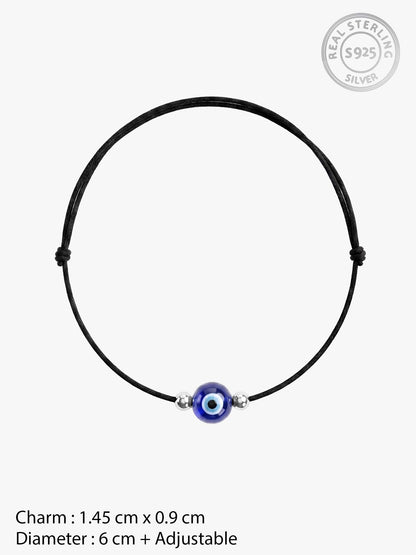 Silver Evil Eye Anklet