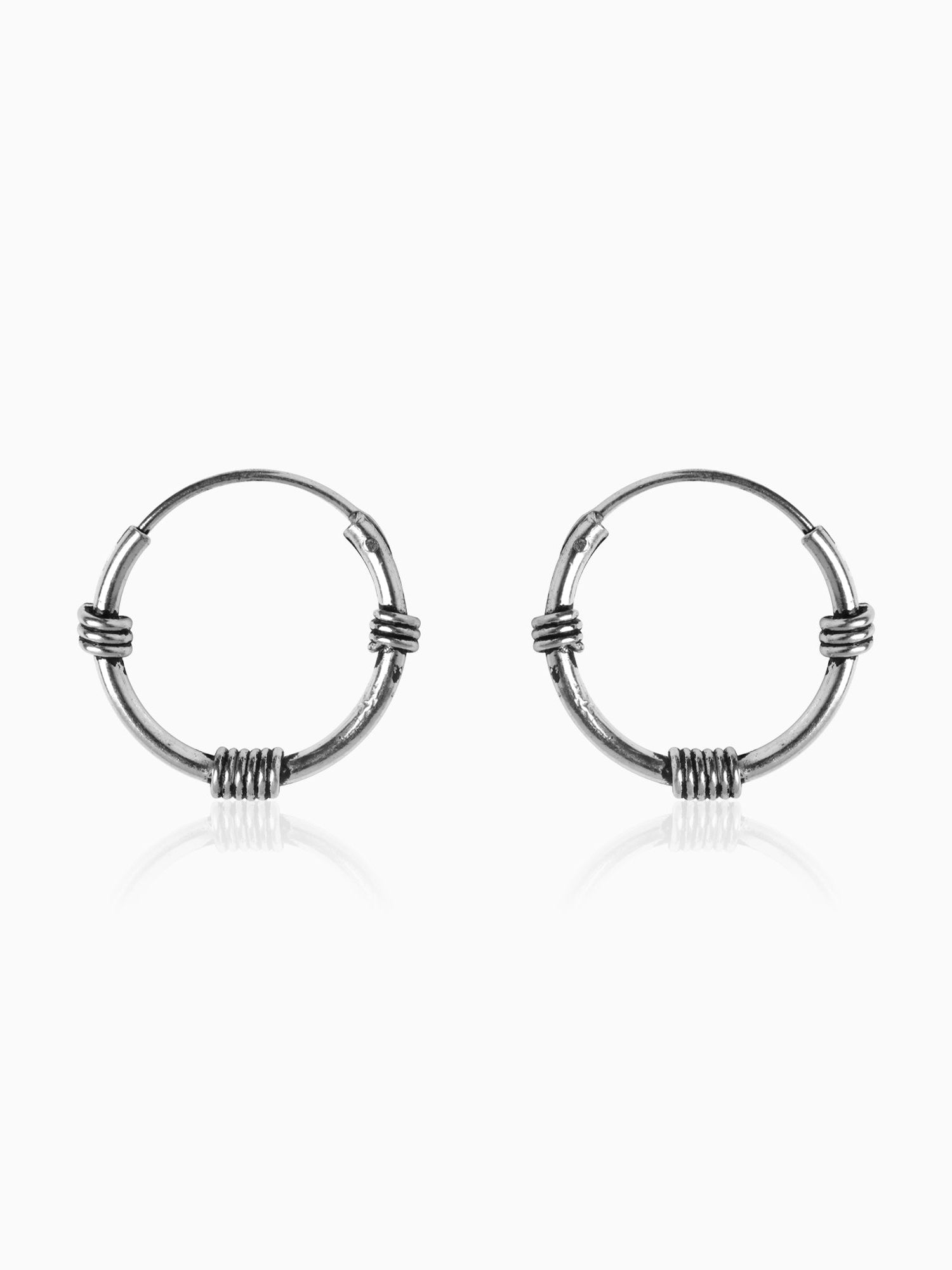 Oxidised Silver Ring Baali (Hoops) For Him