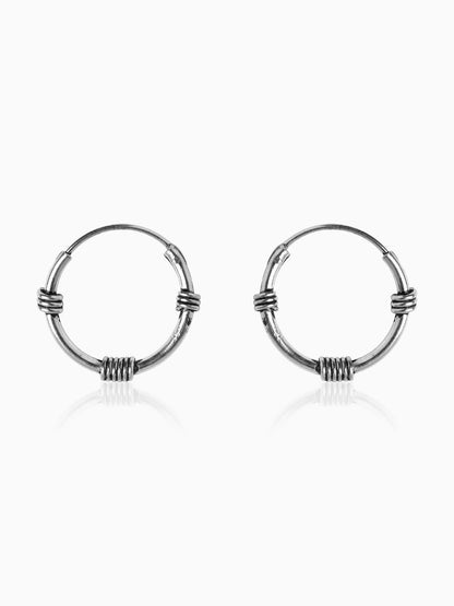 Oxidised Silver Ring Baali (Hoops) For Him