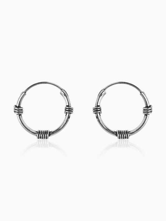 Oxidised Silver Ring Baali (Hoops) For Him