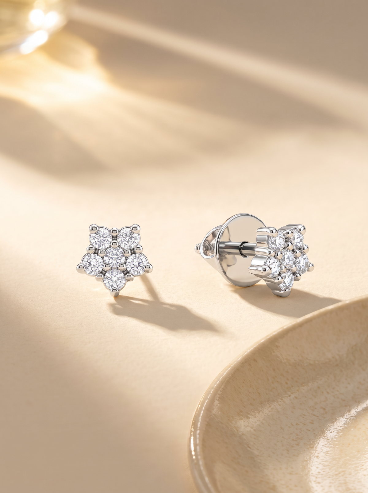 Silver Zircon Constellation Earrings