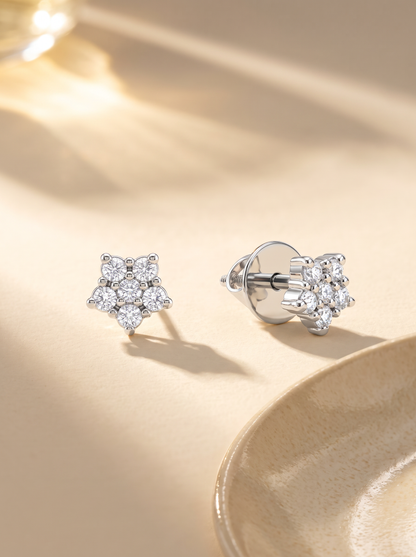 Silver Zircon Constellation Earrings