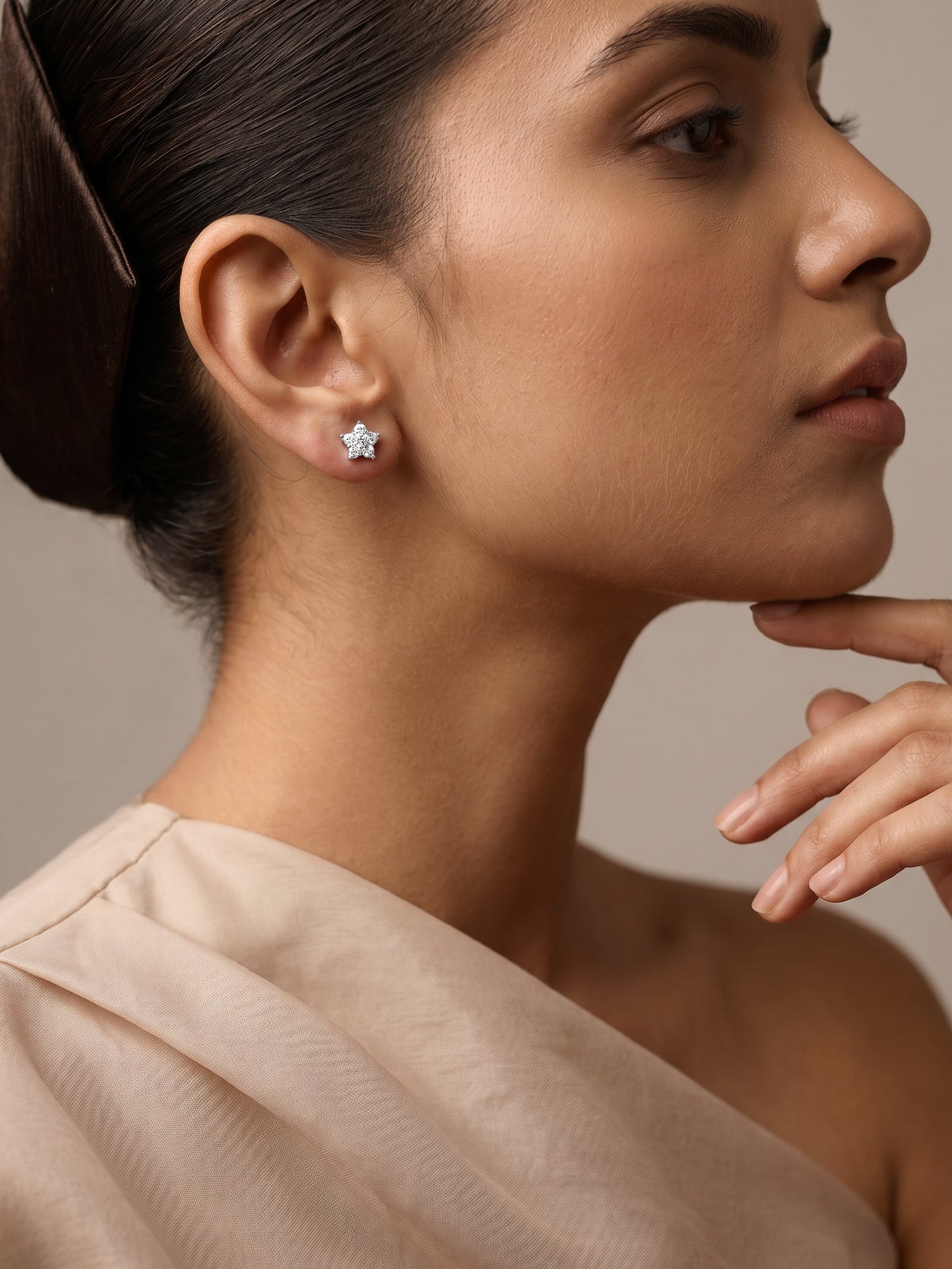 Silver Zircon Constellation Earrings