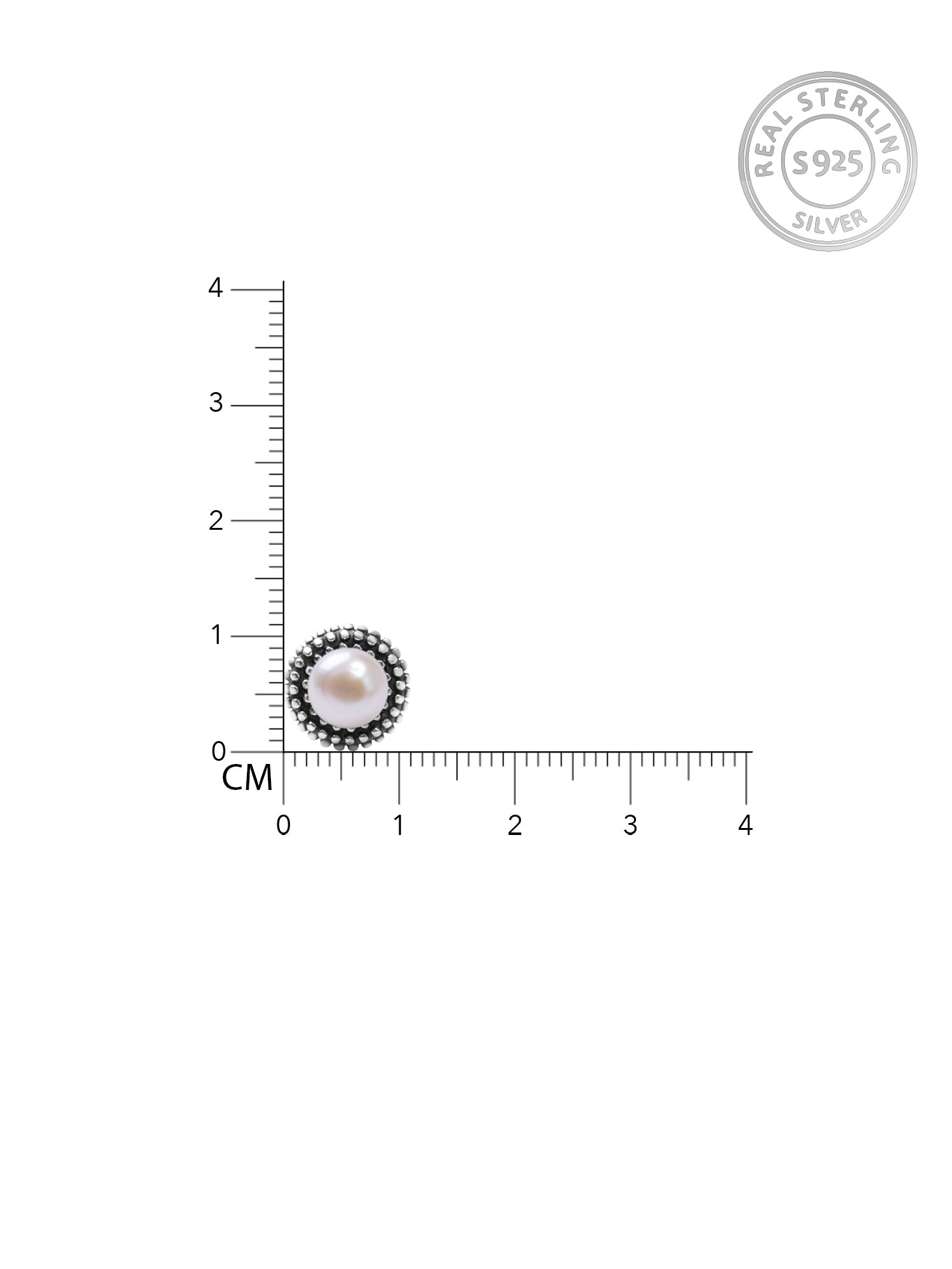 Oxidised Silver Pearl Stud Earrings