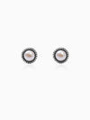 Oxidised Silver Pearl Stud Earrings
