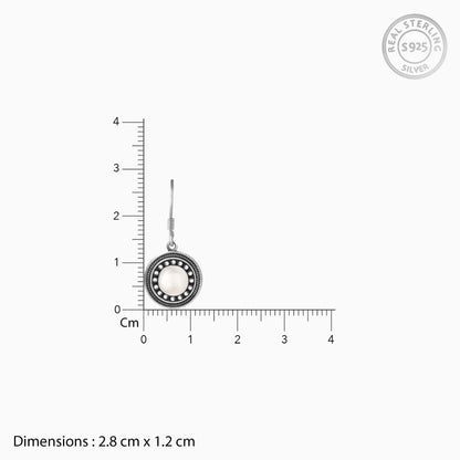 Oxidised Silver Pearl Dangle Earrings