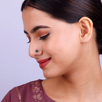 Oxidised Silver Mandala Nose Pin