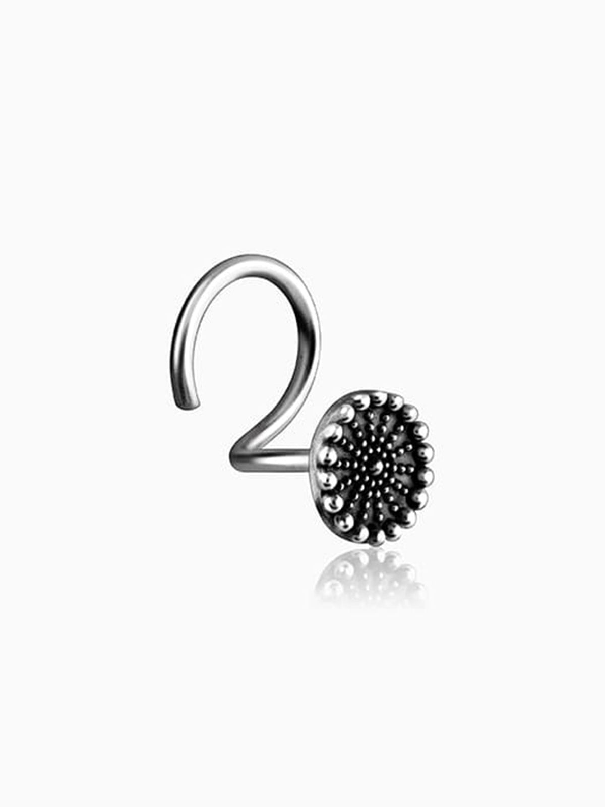 Oxidised Silver Classic Nose Pin
