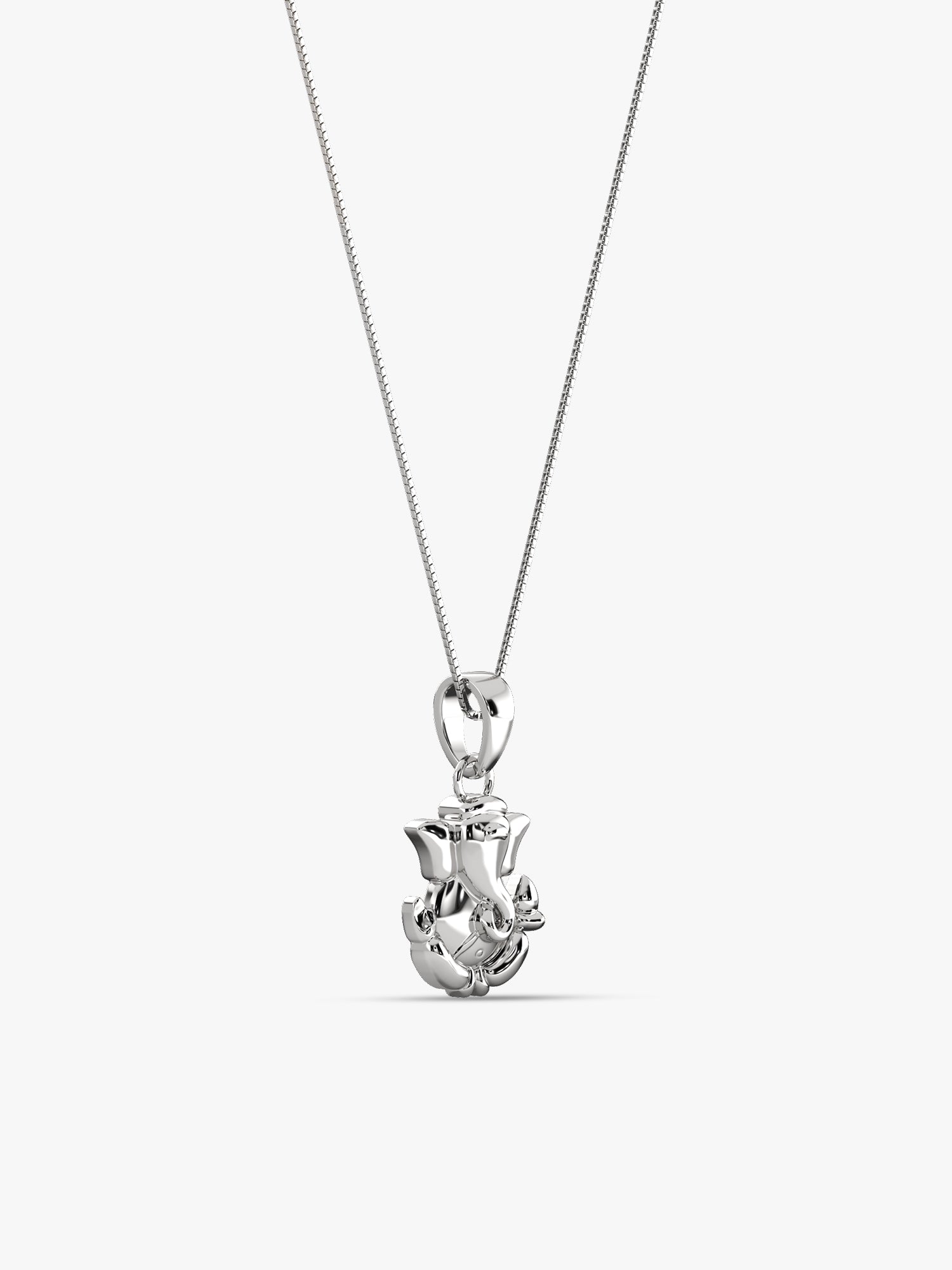 Silver Ganpati Pendant with Box Chain