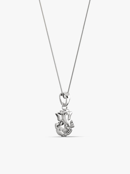 Silver Ganpati Pendant with Box Chain
