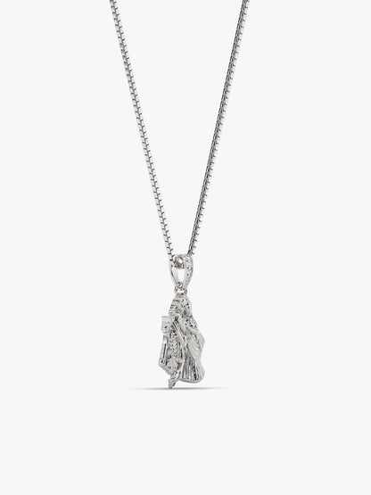 Silver Radha-Krishna Pendant with Box Chain