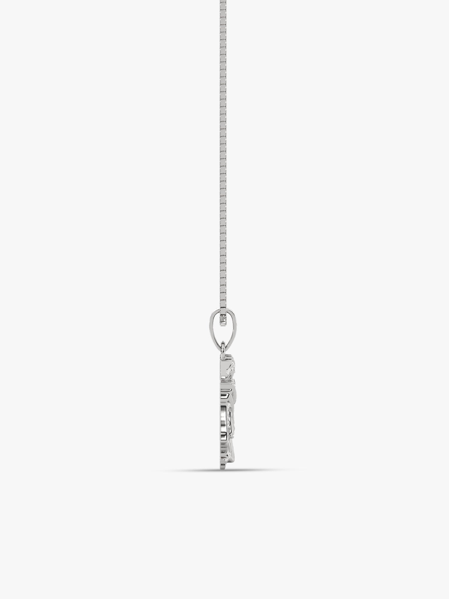 Silver Radha-Krishna Pendant with Box Chain