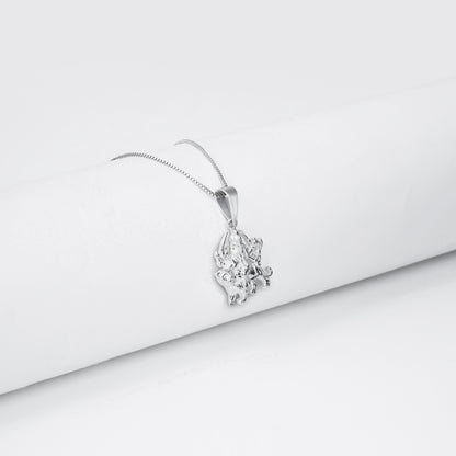 Silver Durga Pendant With Box Chain