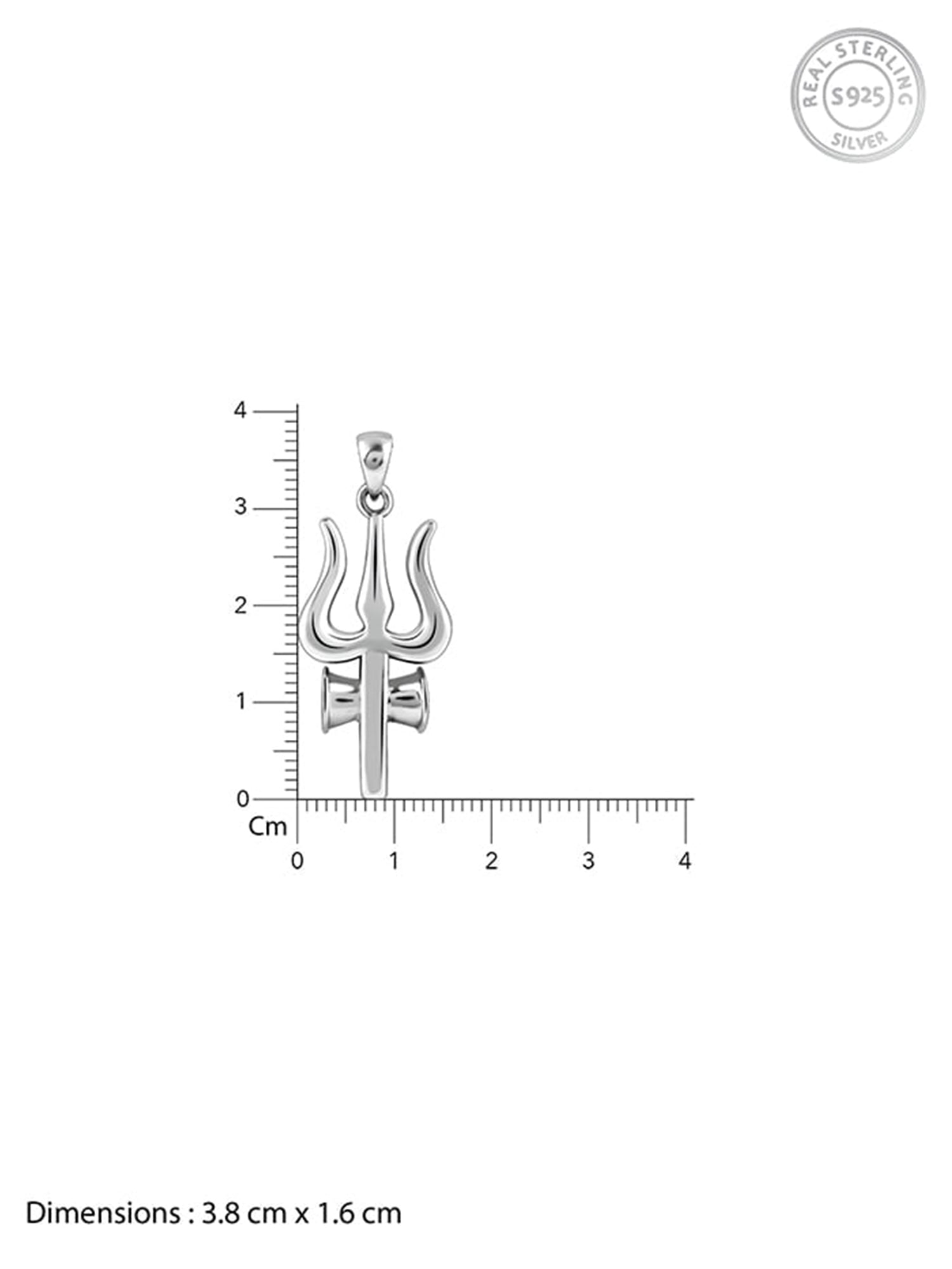 Silver Trident Pendant with Box Chain For Him