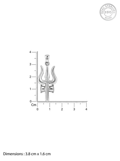 Silver Trident Pendant with Box Chain For Him