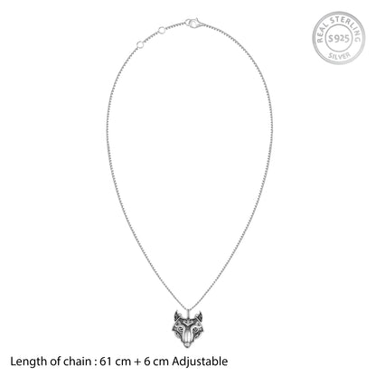 Oxidised Silver Vahan Bull Pendant with Link Chain For Him
