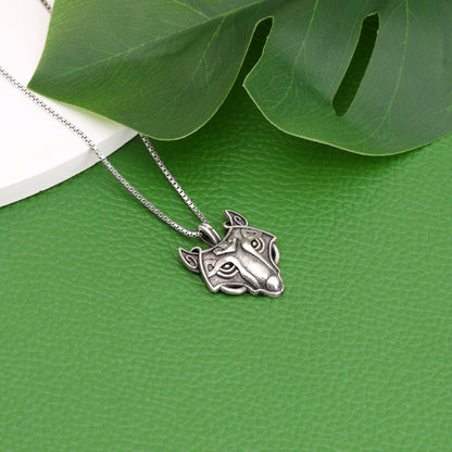 Oxidised Silver Vahan Bull Pendant with Link Chain For Him