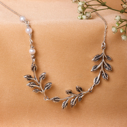 Silver Leaves Necklace