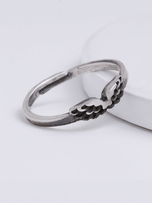 Oxidised Silver Wing Ring