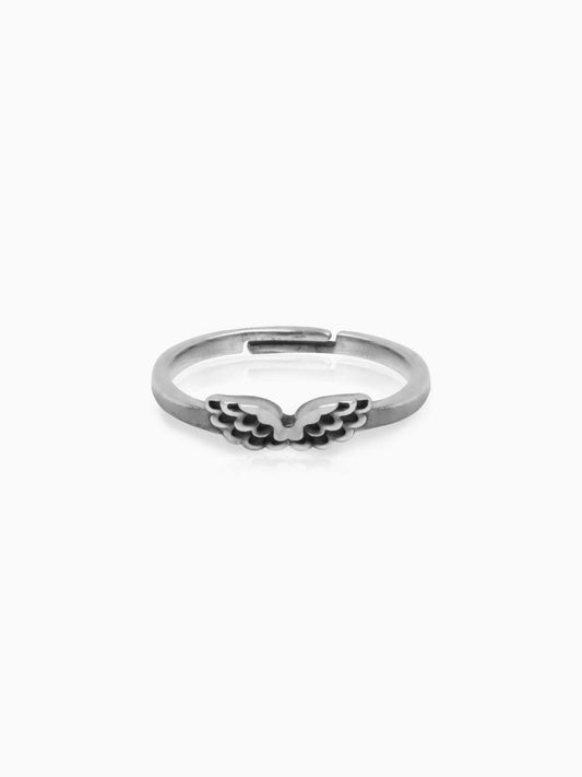 Oxidised Silver Wing Ring