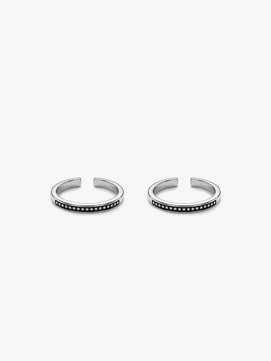 Oxidised Silver Bead Toe Rings