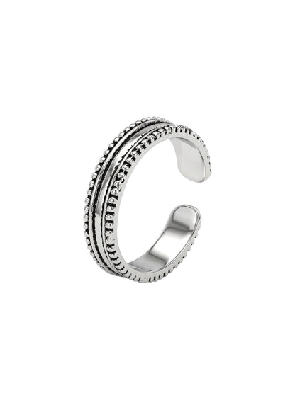 Oxidised Silver Layered Bead Toe Ring