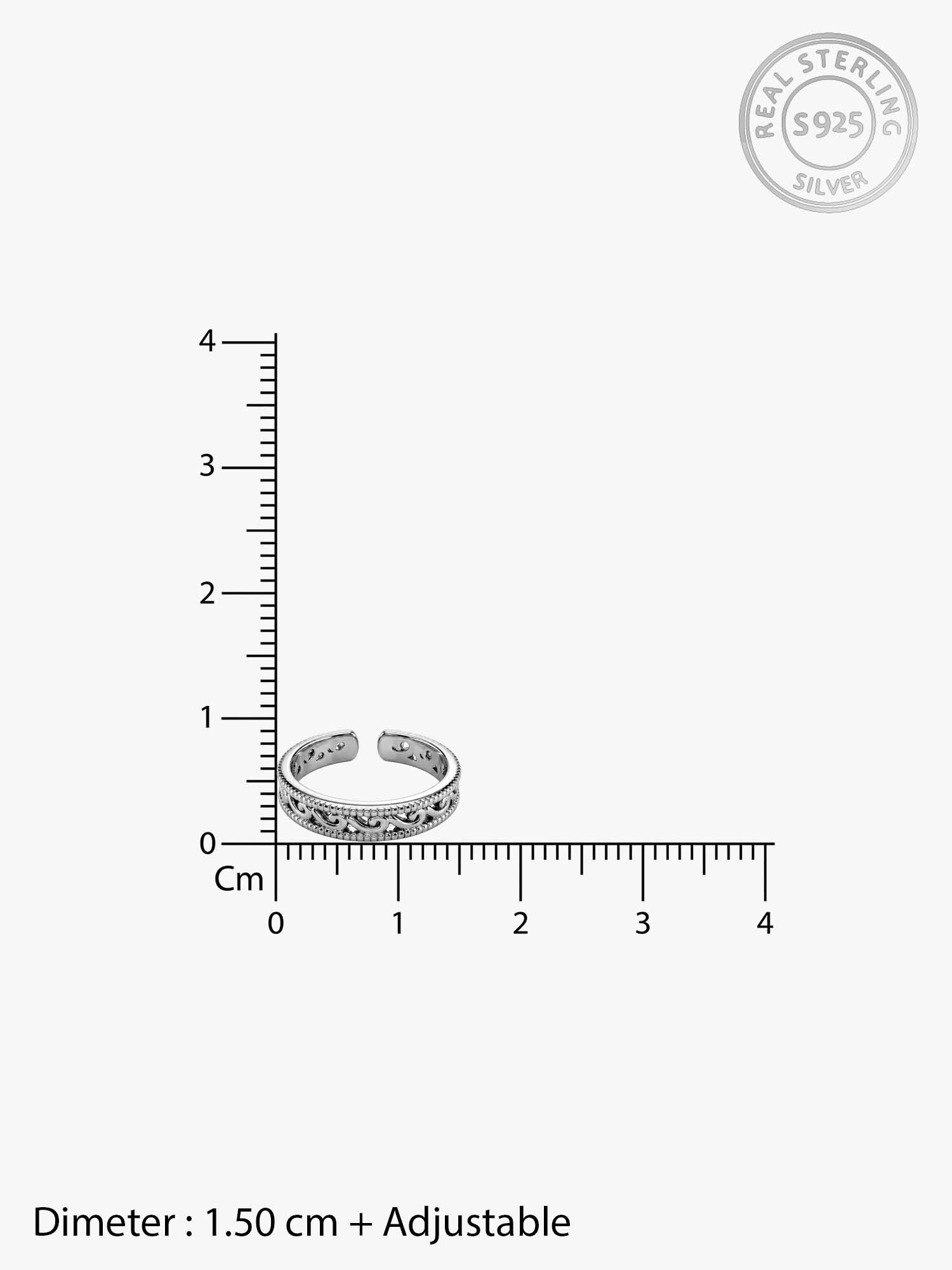 Oxidised Silver Grace Toe Ring