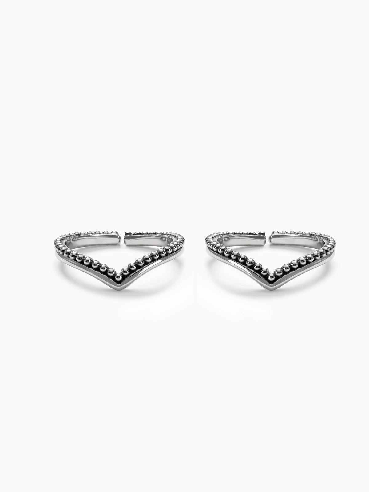 Oxidised Silver Wishbone Toe Rings