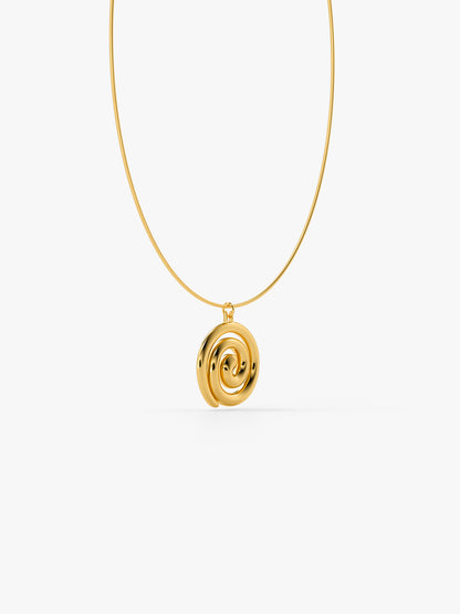 Spiral Drop It Gold Plated Necklace