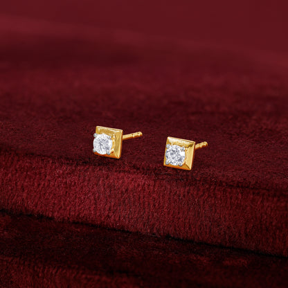 Gold Fair and Square Lab Grown Diamond Studs