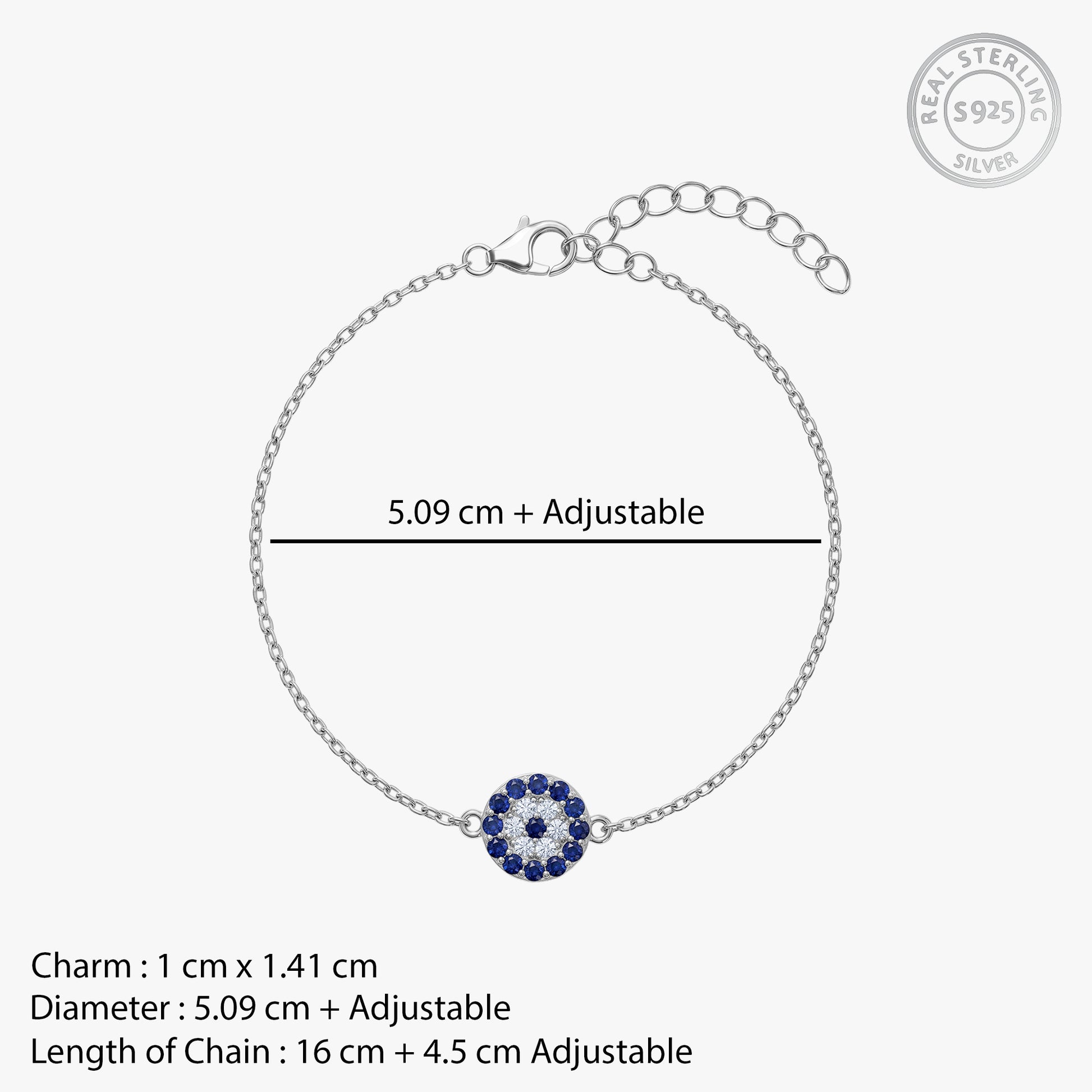 Silver Astra Evil Eye Bracelet