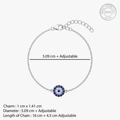 Silver Astra Evil Eye Bracelet