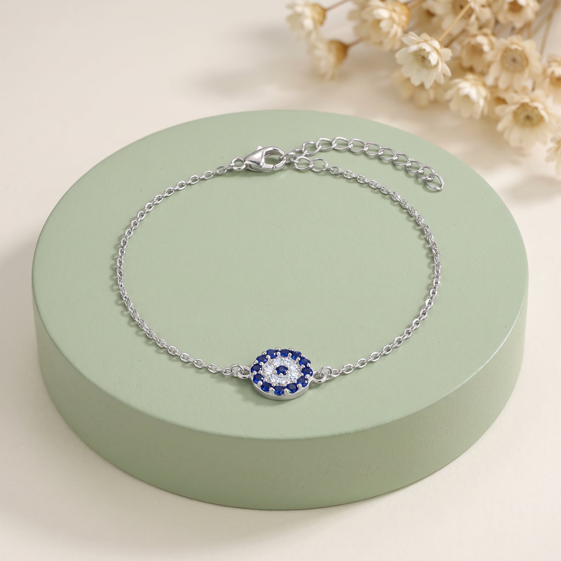 Silver Astra Evil Eye Bracelet
