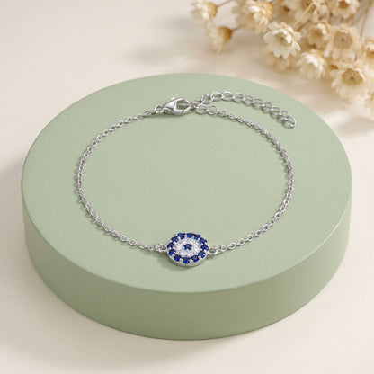 Silver Astra Evil Eye Bracelet