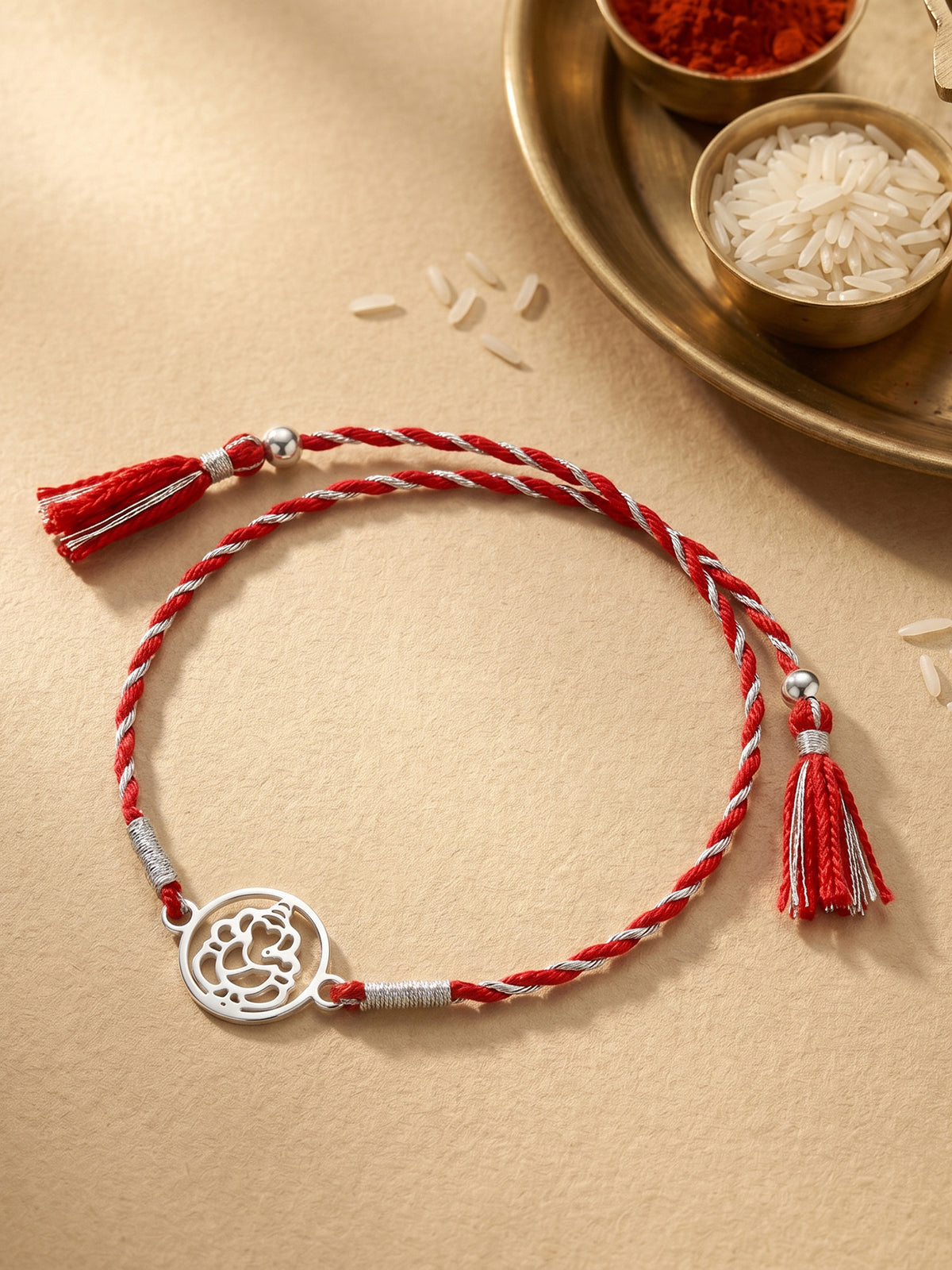 Silver Mangalmurti Kavach Rakhi