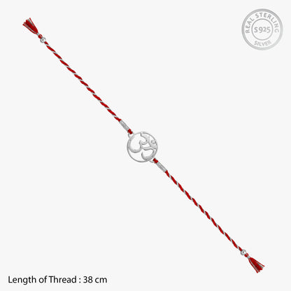 Silver Om & Ganesha Rakhi Combo (Set of 2)