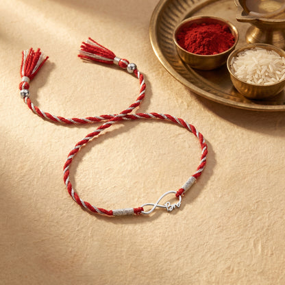 Silver Divine Infinity Rakhi