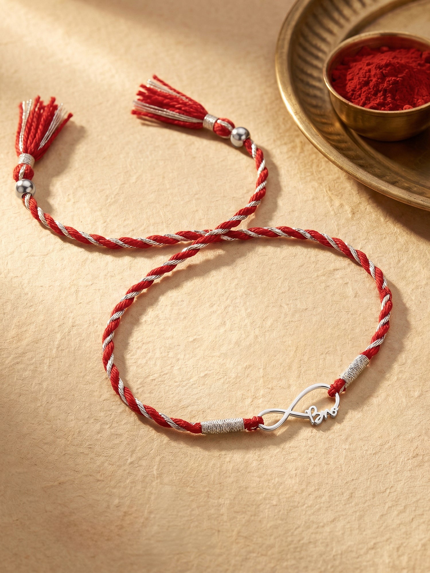 Silver Divine Infinity Rakhi