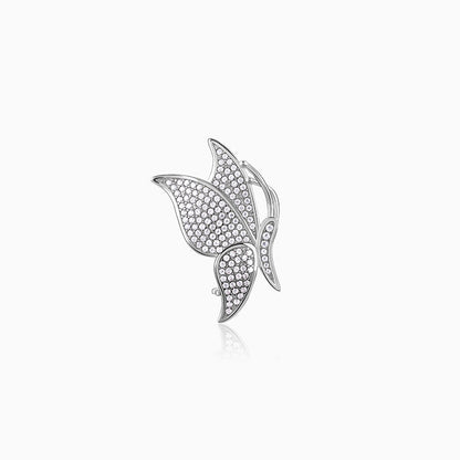 Silver Fluttery Butterfly Brooch