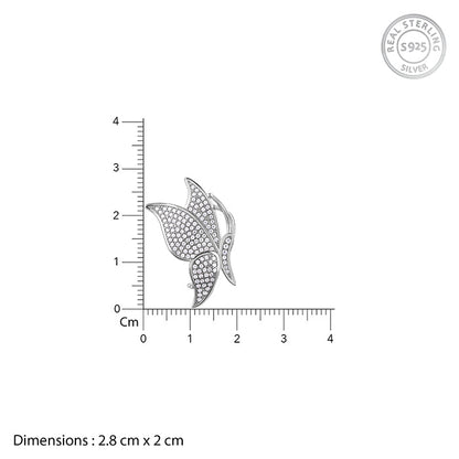 Silver Fluttery Butterfly Brooch