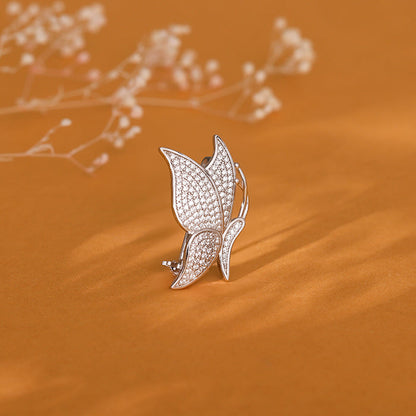 Silver Fluttery Butterfly Brooch
