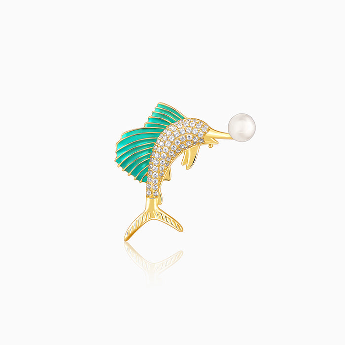 Golden Swordfish Brooch For Him - Image 1