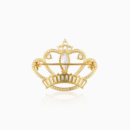 Golden Pride Crown Brooch For Him