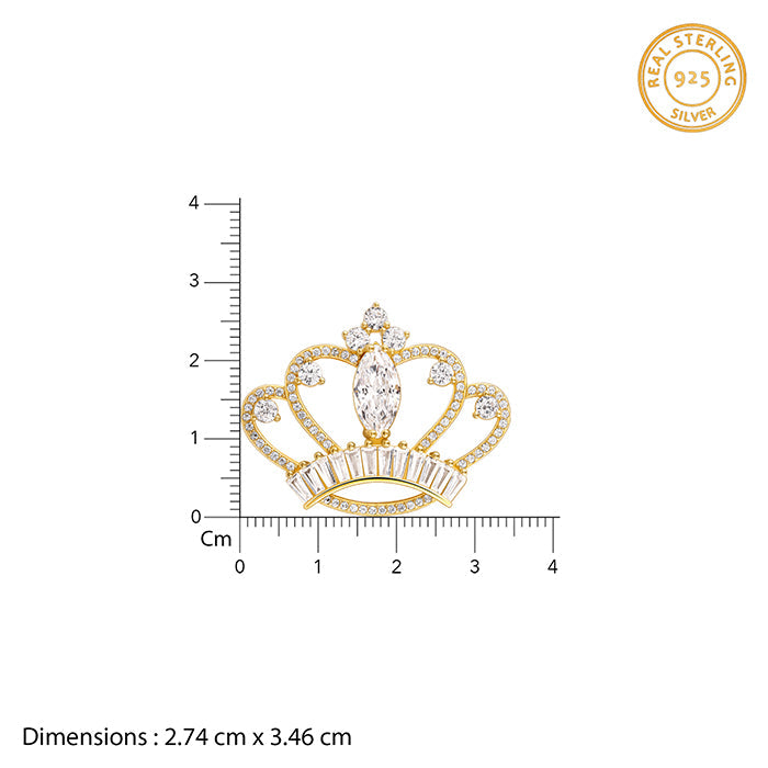 Golden Pride Crown Brooch For Him