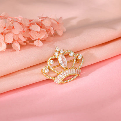 Golden Pride Crown Brooch For Him
