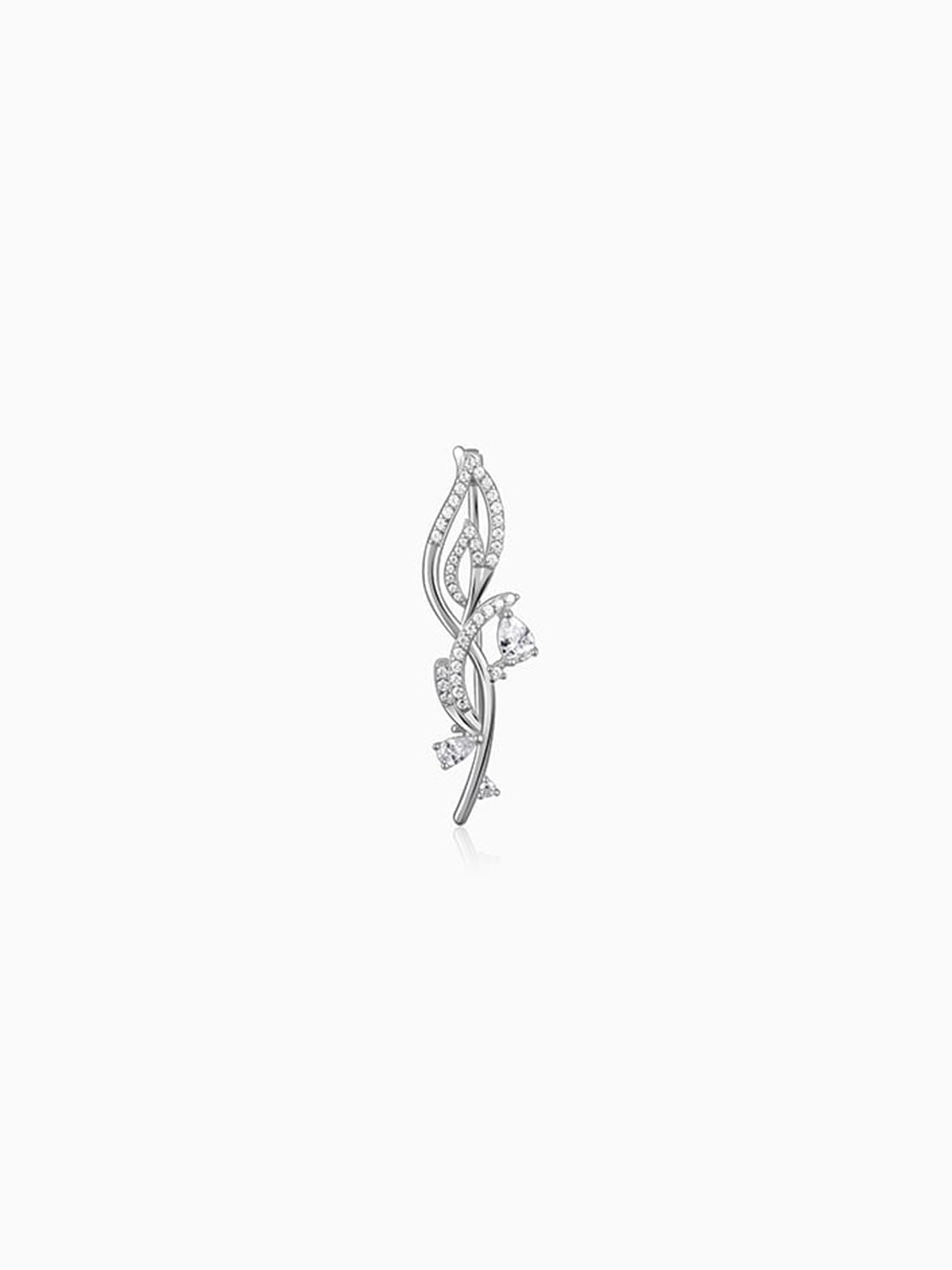 Silver Wavy Brooch For Him
